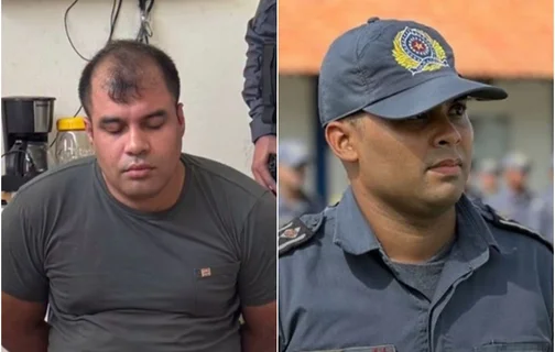 Tenente identificado como Cássio de Almeida Soares à esquerda