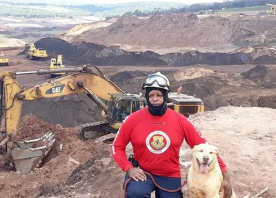 Thor durante serviço na tragédia de Brumadinho