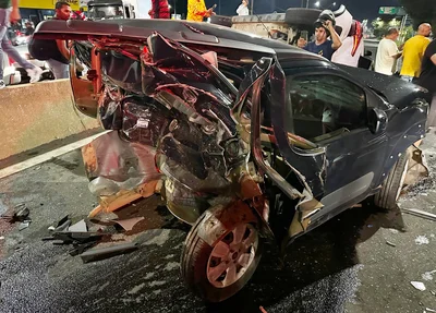 Acidente na BR 316 deixou carro totalmente destruído