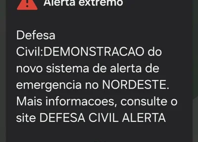 Alerta teste da Defesa Civil