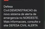 Alerta teste da Defesa Civil