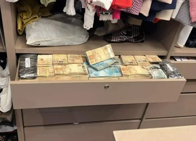 Dinheiro apreendido durante a Operação Overclean