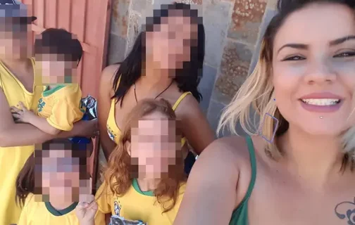 Gisele de Morais e seus filhos