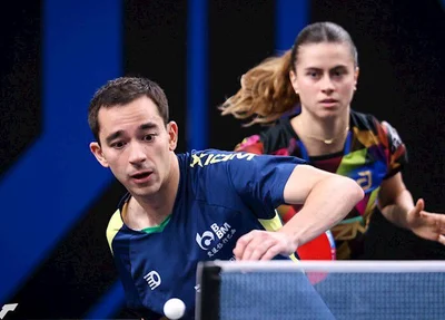 Hugo Calderano e Bruna Takahashi ficam com a prata no WTT Star Contender