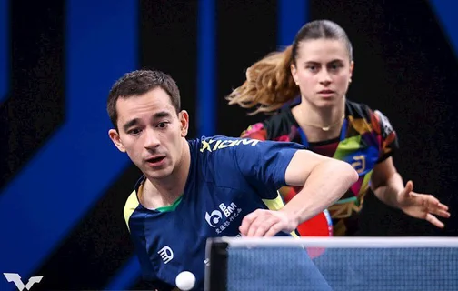 Hugo Calderano e Bruna Takahashi ficam com a prata no WTT Star Contender