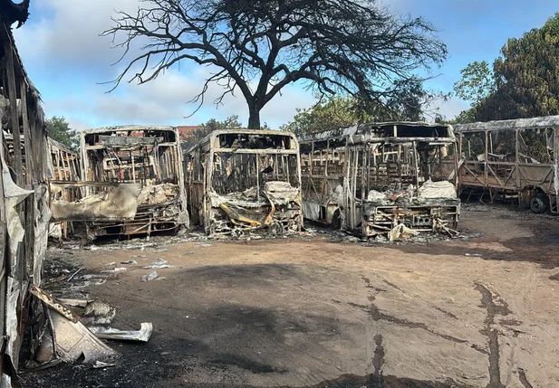 Incêndio destrói ônibus