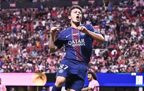 João Neves abriu o placar do PSG contra o Inter Miami