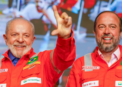 Lula e o ministro de Minas e Energia, Alexandre Silveira