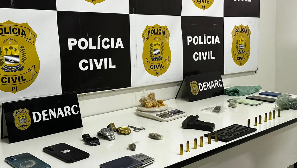 Material apreendido na operação DENARC