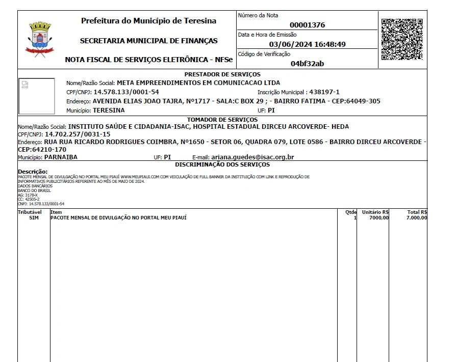 Nota fiscal