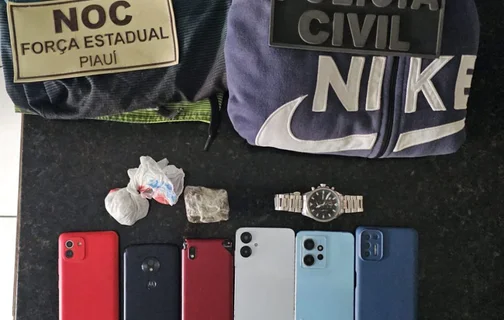 Objetos apreendidos pela Polícia Civil do Piauí
