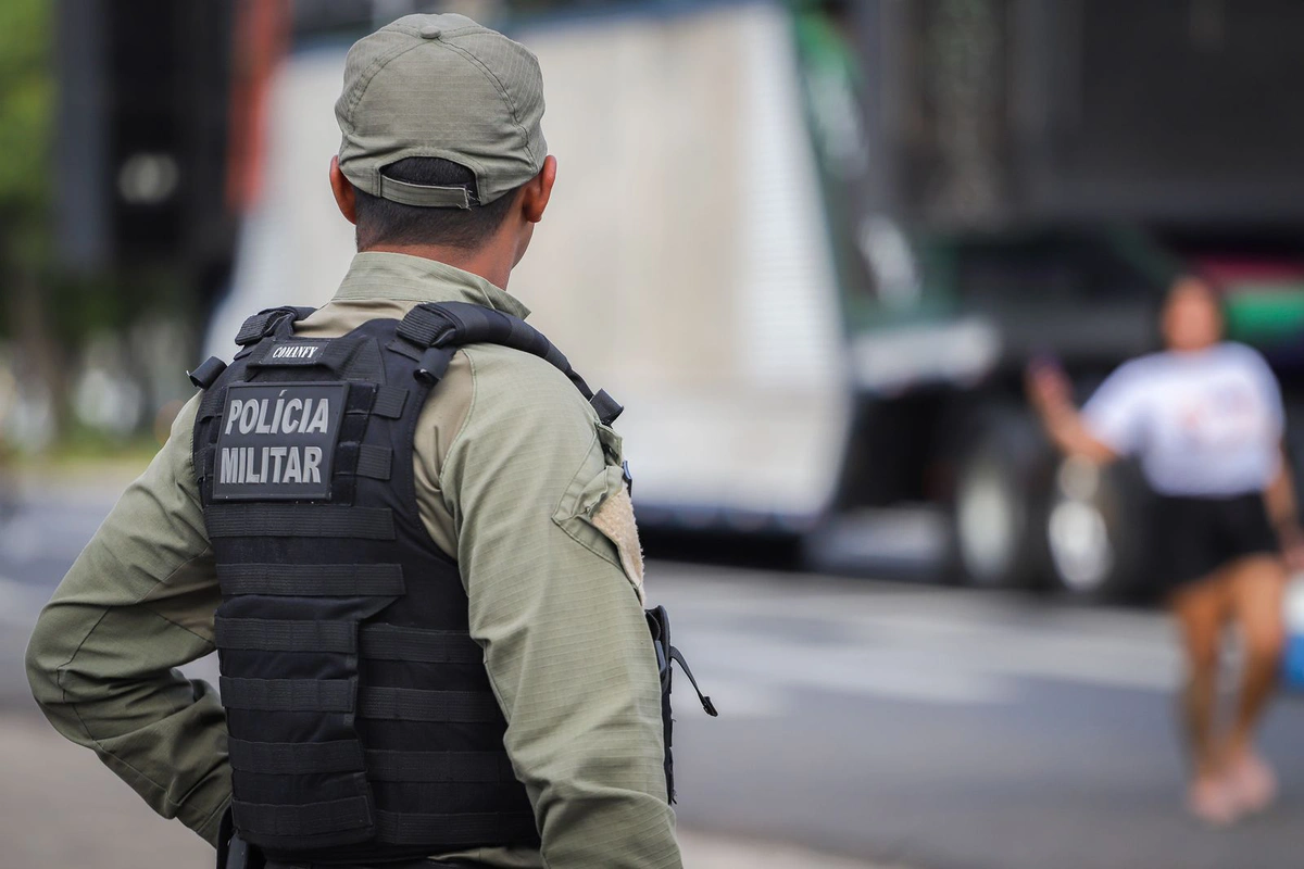 Policiamento assegurando segurando dos fieis na Marcha para Jesus 2025