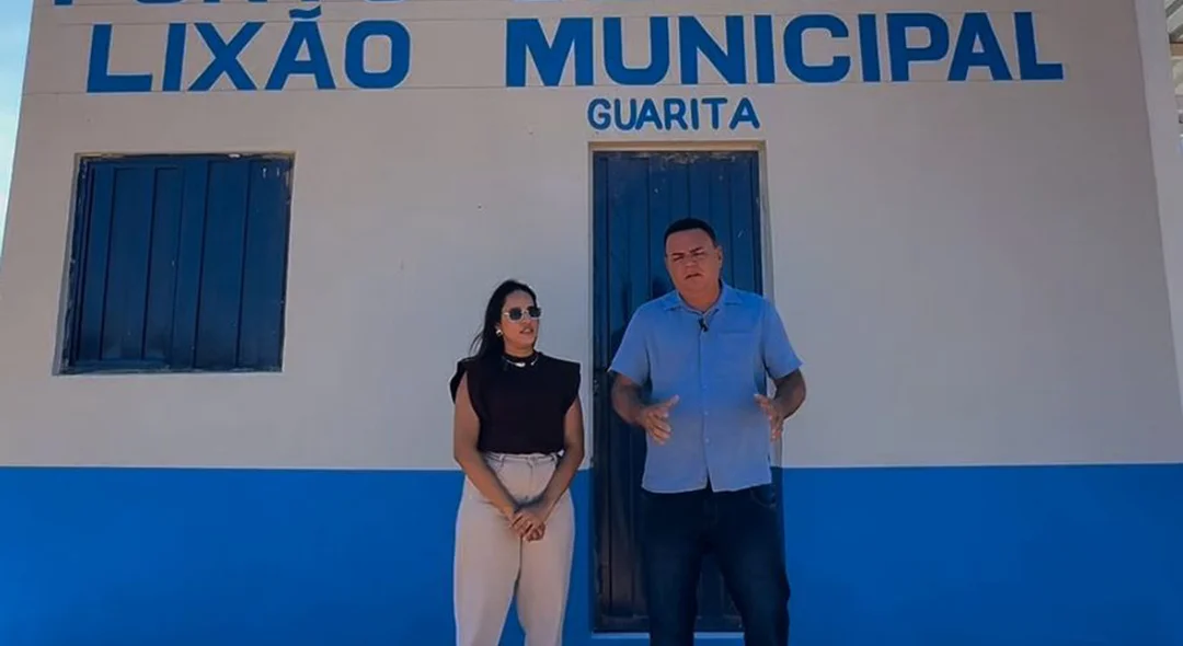 Prefeito Rogério Castro e a secretária municipal de Meio Ambiente, Ana Carla