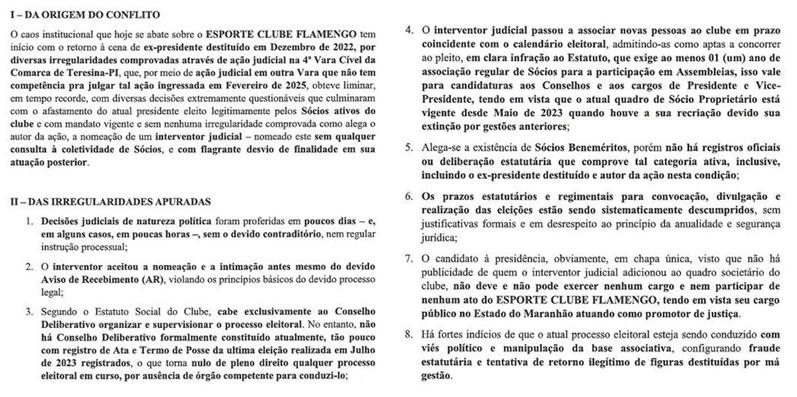 Sócios proprietários do Flamengo-PI apontam irregularidades no processo de eleições do clube