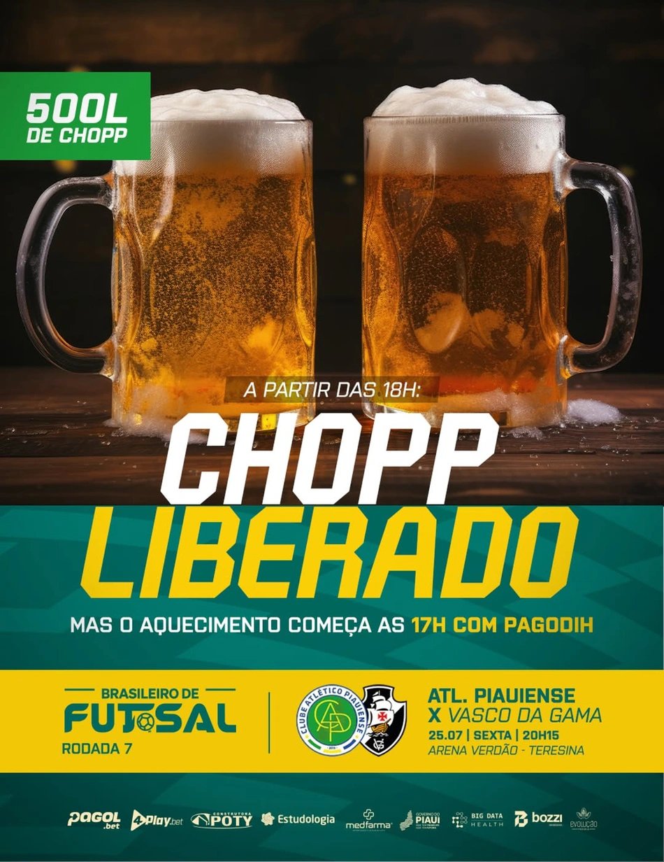 Atlético oferec chopp gratuito para jogo contra o Vasco pelo Brasileiro de Futsal