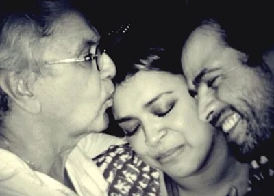 Caetano Veloso com a afilhada, Preta Gil, e o filho, Moreno Veloso