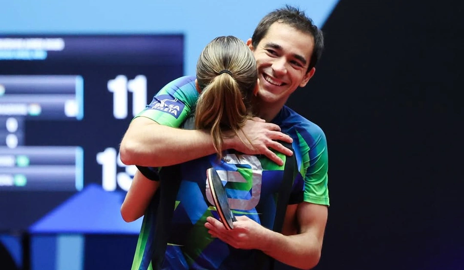Casal Hugo Calderano e Bruna Takahashi são campeões do WTT da Argentina