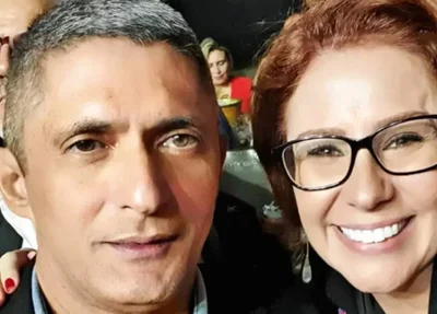 Coronel da reserva Aginaldo de Oliveira e a deputada federal Carla Zambelli ao lado do marido,