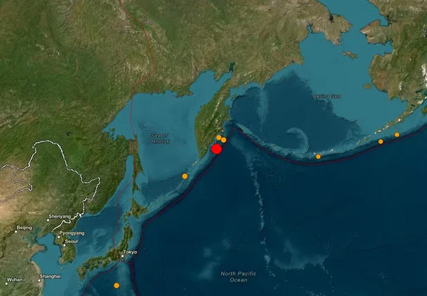 Epicentro do terremoto na Rússia