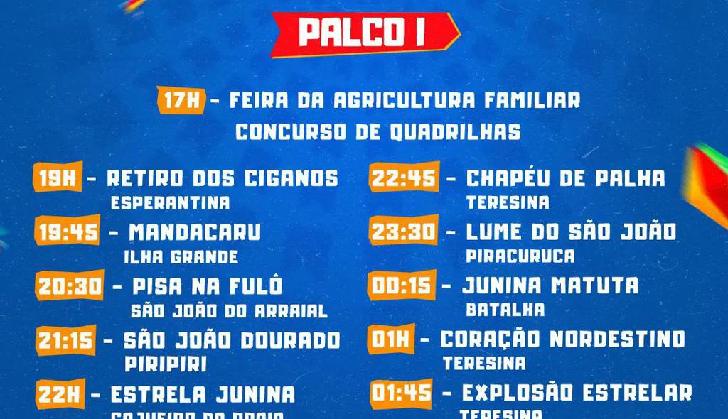 Eventos no palco 1