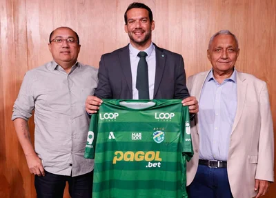 Gerson Ferreira (diretor financeiro do Altos), Robert Brown (presidente da FFP) e Samir Xaud (presidente da CBF)