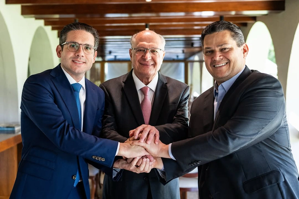 Hugo Motta, Geraldo Alckmin e Davi Alcolumbre