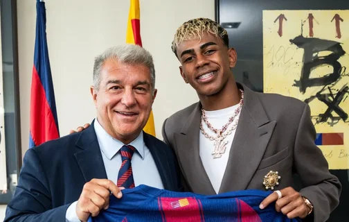 Lamine Yamal com a camisa 10 do Barcelona