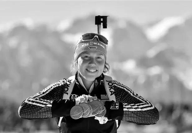 Laura Dahlmeier, bicampeã olímpica de biatlo