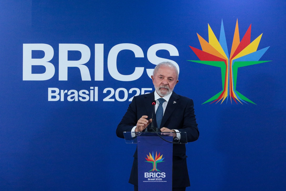 Luiz Inácio Lula da Silva durante pronunciamento ao final do Brics