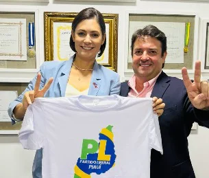 Michelle Bolsonaro e Tiago Junqueira