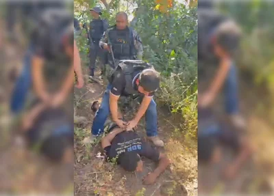 Momento da prisão de Leandro da Silva Sousa