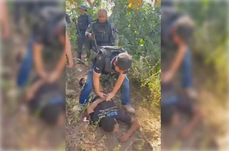Momento da prisão de Leandro da Silva Sousa