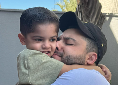 Murilo Huff e o filho Léo
