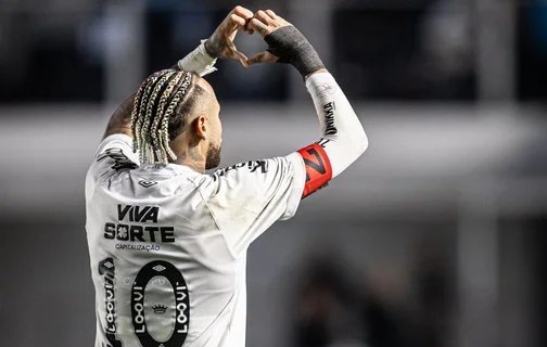 Neymar comemora gol do Santos
