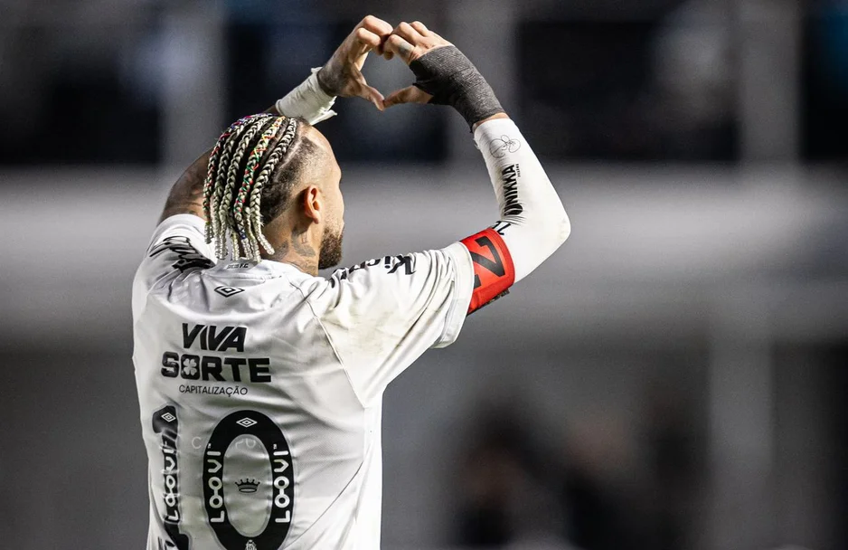 Neymar comemora gol do Santos