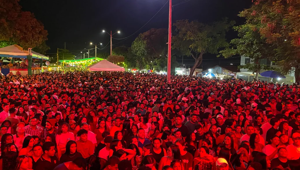 O público asssistindo o show da banda Desejo de Menina