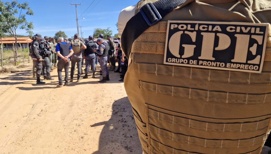 Policiais destacados para as diligências