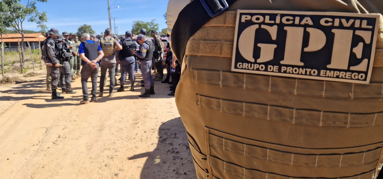 Policiais destacados para as diligências
