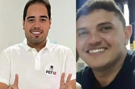 Prefeito de Igarapé Grande, João Vitor Xavier, e policial militar Geidson Thiago da Silva dos Santos