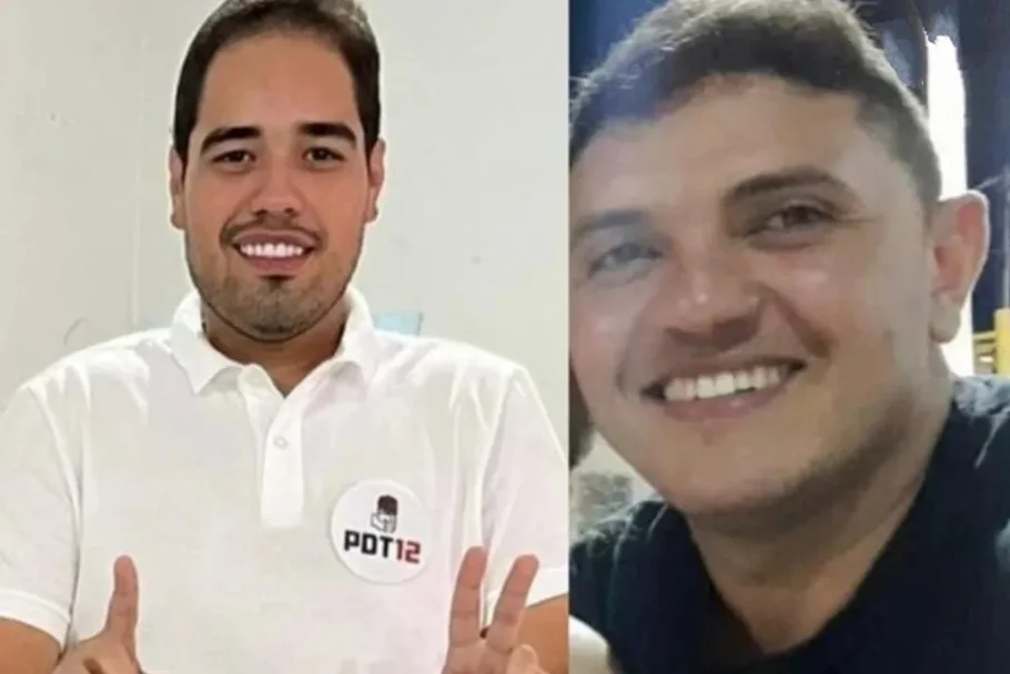 Prefeito de Igarapé Grande, João Vitor Xavier, e policial militar Geidson Thiago da Silva dos Santos