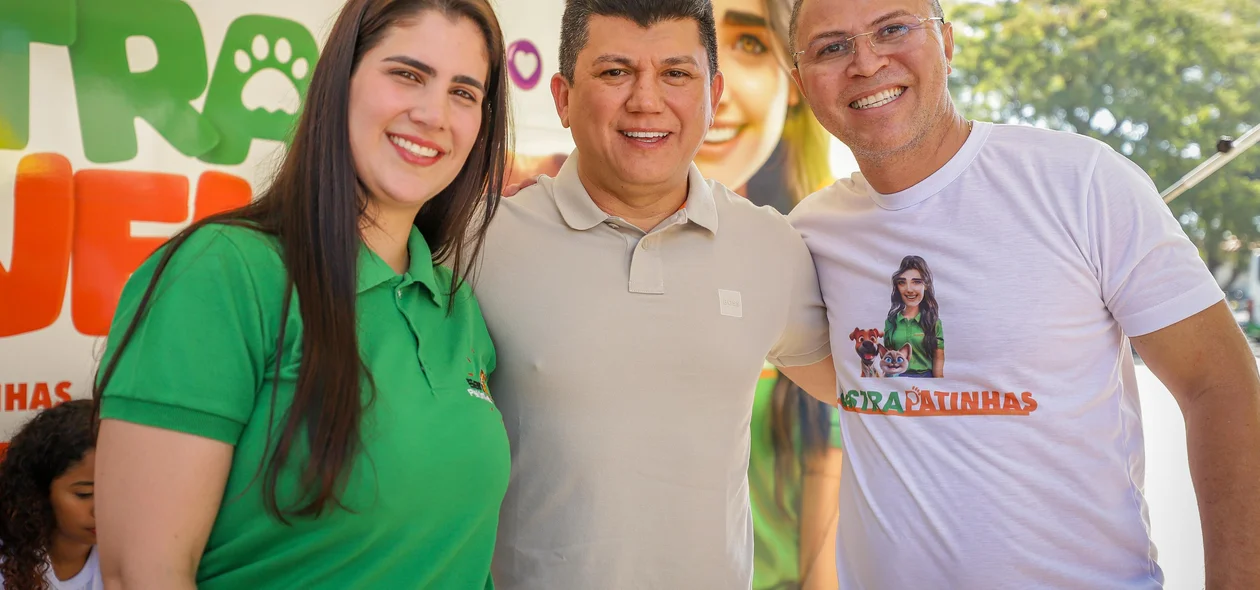 Thanandra Sarapatinhas, deputado Rubens Vieira e secretário Gustavo de Carvalho