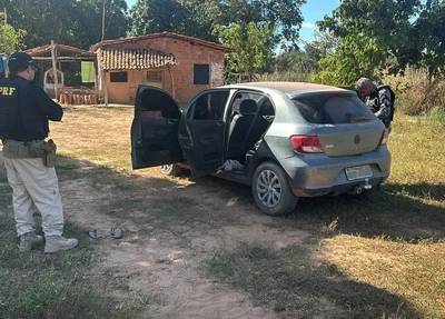 Veículo utilizado pelo criminoso na fuga