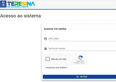 Acesso ao sistema NFSe