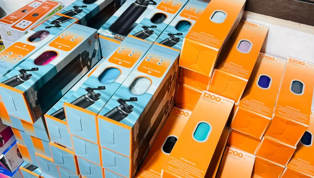 Aparelhos eletrônicos apreendidos pela Receita Federal