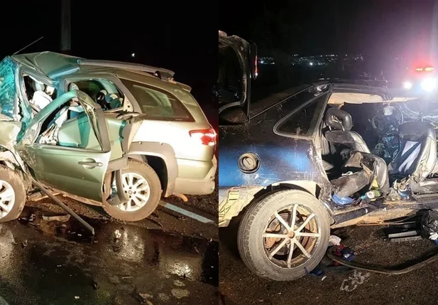 Carros envolvidos em acidente em Minas Gerais