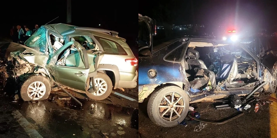 Carros envolvidos em acidente em Minas Gerais