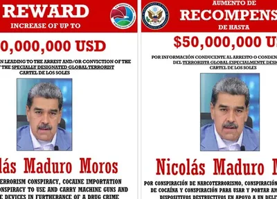 Cartazes anunciam recompensa pelo ditador Nicolás Maduro