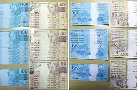 Cédulas falsas apreendidas pela Polícia Federal