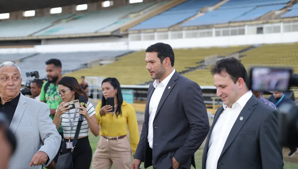 Edson Sá, presidente do Atlético Piauiense e Samir Xaud, presidente da CBF