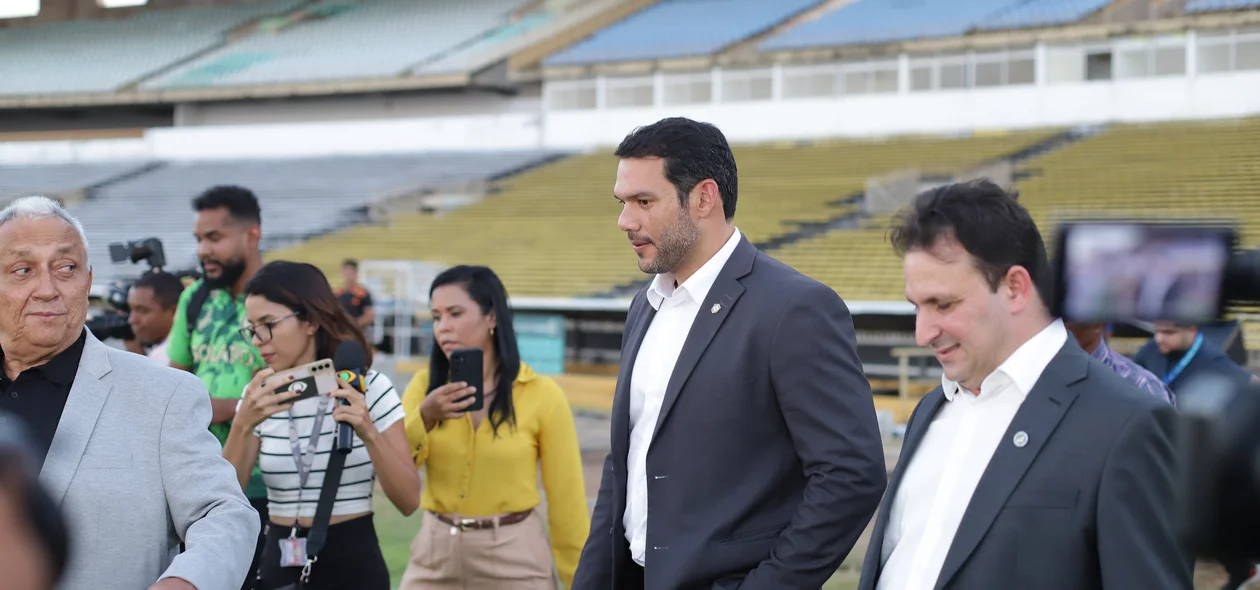 Edson Sá, presidente do Atlético Piauiense e Samir Xaud, presidente da CBF